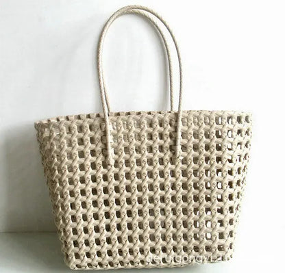  New Hand-Woven Messenger Bag for Summer / Hand-Held Single Shoulder Bag / Hollow Vegetable Basket / Beach Bag