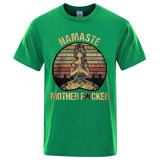 Vintage Namaste Mother Explicit Funny T-Shirt T Shirt Men Tshirt Wome Cotton Tees Tops Loose Short Sleeves Oversized Clothing