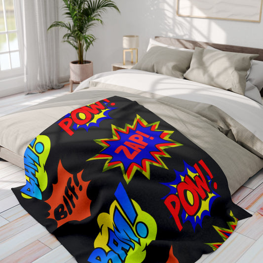 "Superhero Fight Sound Bubble" Arctic Fleece Blanket