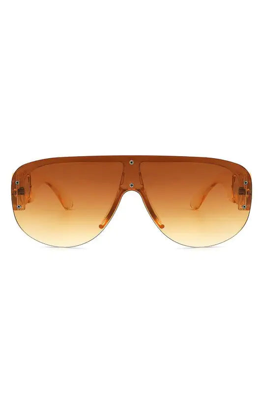 Half Frame Retro Oversized Aviator Sunglasses