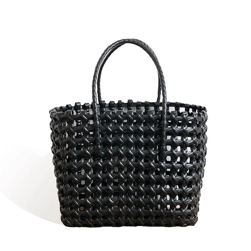  New Hand-Woven Messenger Bag for Summer / Hand-Held Single Shoulder Bag / Hollow Vegetable Basket / Beach Bag