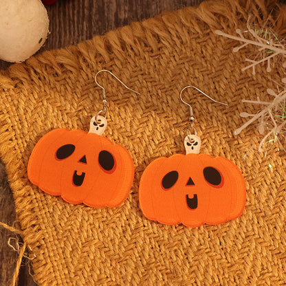 Acrylic Alloy Pumpkin Shape Earrings