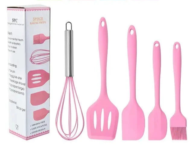 5/12pc Kitchen Utensil Set w/ Wooden Handle