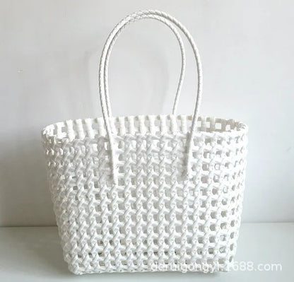  New Hand-Woven Messenger Bag for Summer / Hand-Held Single Shoulder Bag / Hollow Vegetable Basket / Beach Bag