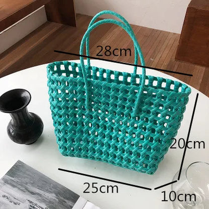  New Hand-Woven Messenger Bag for Summer / Hand-Held Single Shoulder Bag / Hollow Vegetable Basket / Beach Bag