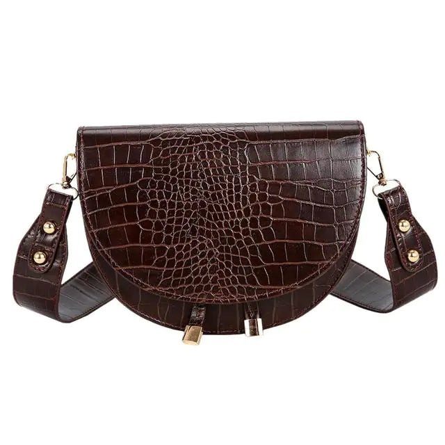 Vintage Semicircle Leather Handbag