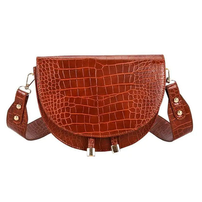 Vintage Semicircle Leather Handbag